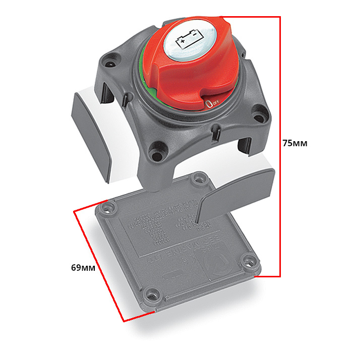 Выключатель батареи SUNFINE (12-48В) 68x68x75 мм