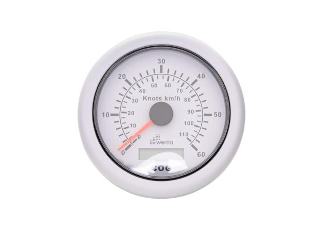 WEMA GPS Speedometer / white / 60 knots