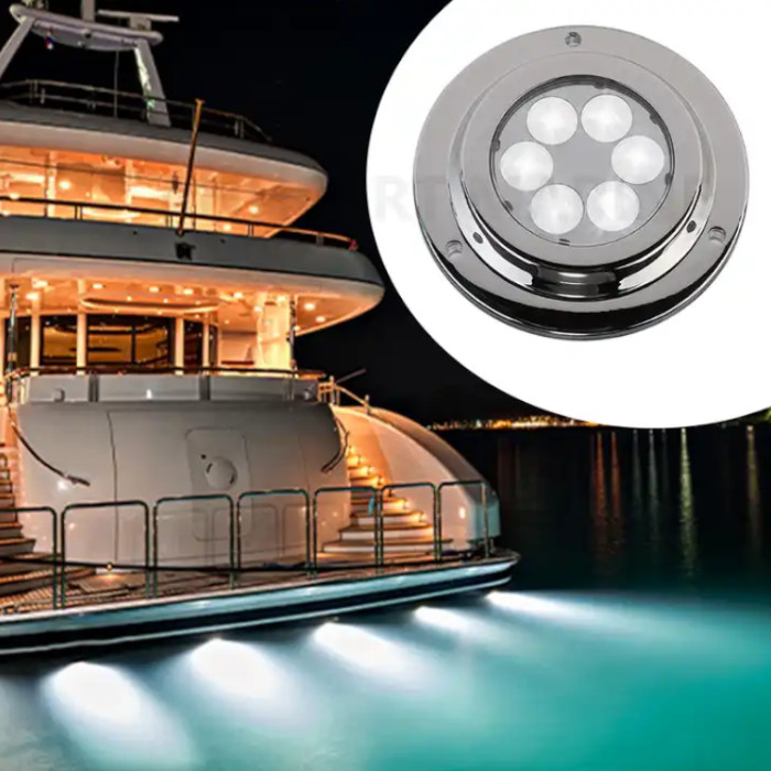 Светильник светодиодный подводный, нержавеющая сталь, свет белый