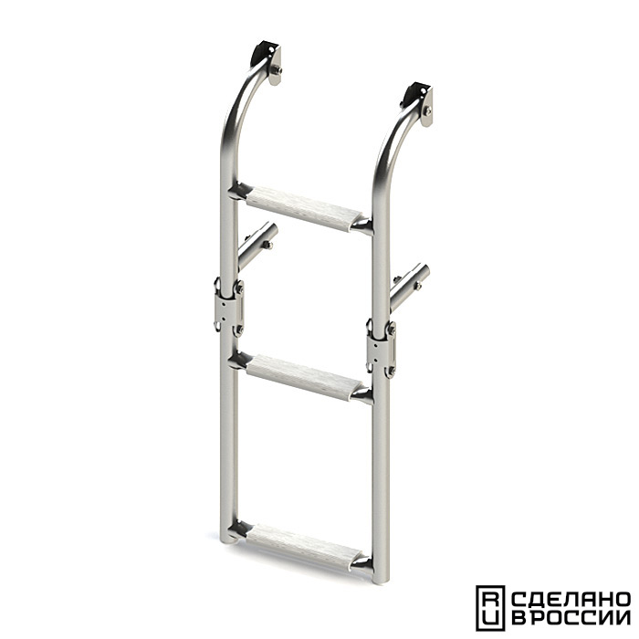 Трап складной с вертикальным креплением, 3 белых ступени (ширина 220 мм.)