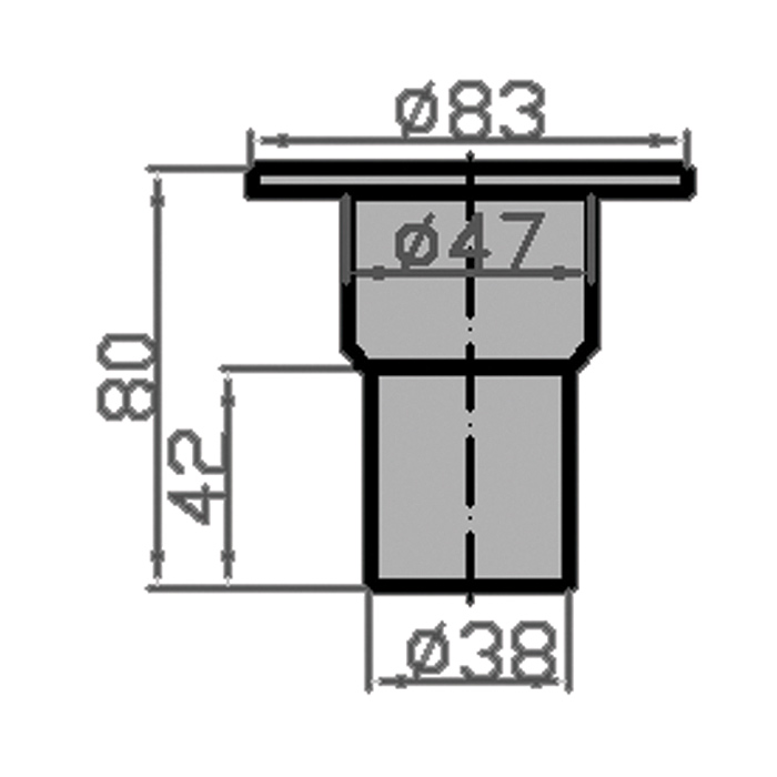 Горловина заливная 38мм Fuel, сталь