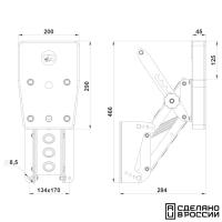 Транец выносной с регулировкой угла наклона для ПЛМ до 25 л.с. (65 кг) пластик