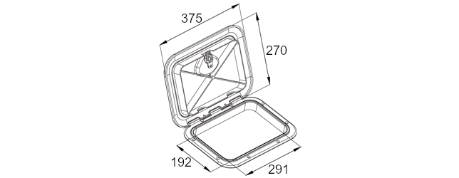 Крышка рундука SEAFLO 270x375мм, белый пластик