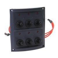 Панель переключателей 6 шт с резиновыми колпачками, LED индикацией NEKEKE