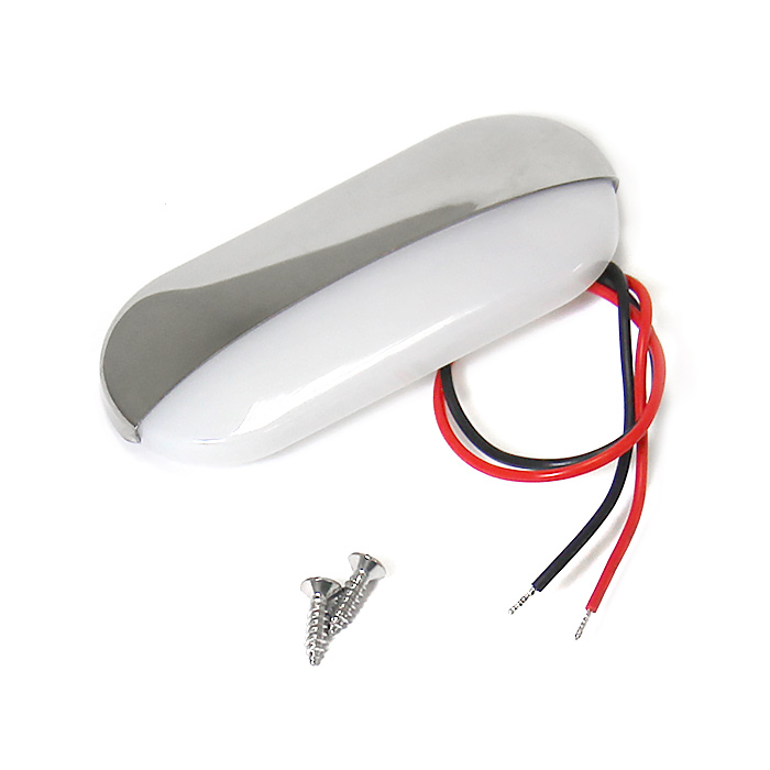 Светильник для подсветки палуб и трапов светодиодный, теплый белый свет, нерж. сталь