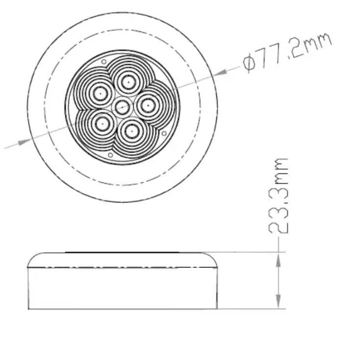 Светильник интерьерный светодиодный, пластиковый корпус, холодный белый свет