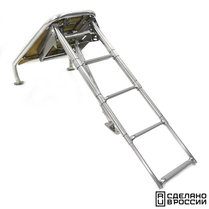 Платформа носовая с трапом 4 ступени серые