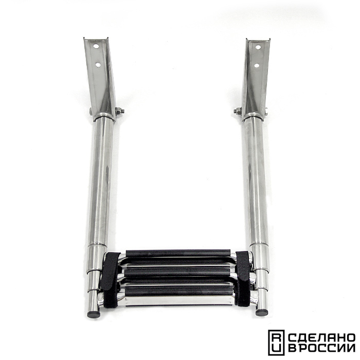 Трап телескопический складной, 3 черных ступени (ширина 310 мм.) AISI 316