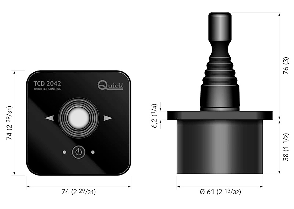 Пульт управления подруливающим устройством, джойстик TCD 2042, Quick