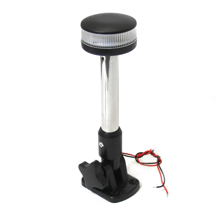 Огонь круговой светодиодный на наклонной стойке 205 мм, нержавеющая сталь