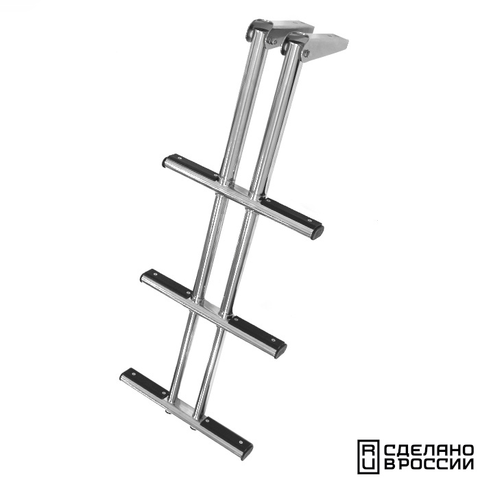 Трап дайверский телескопический 3 ступени складной, черная ступень