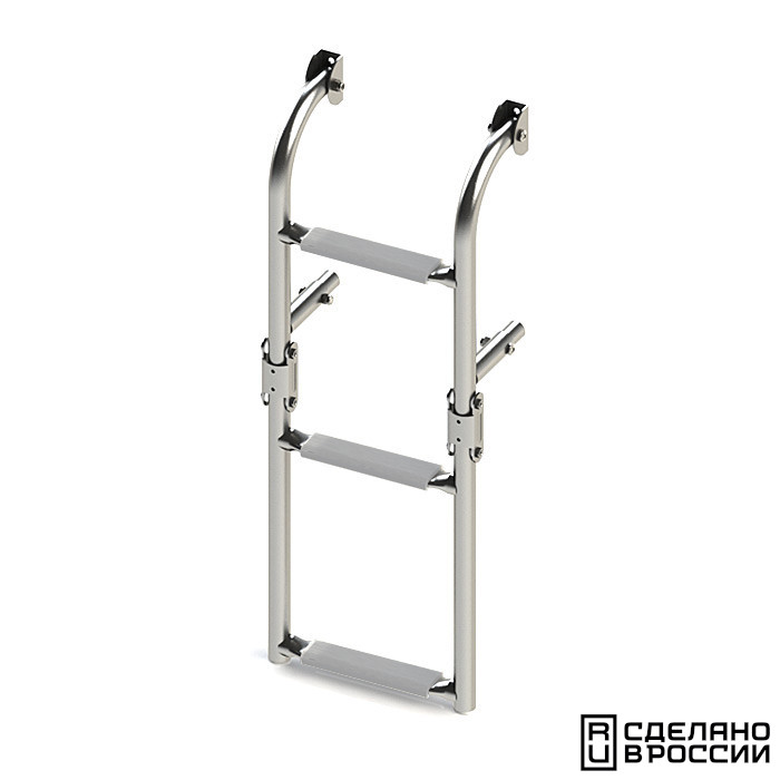 Трап складной с вертикальным креплением, 3 серых ступени (ширина 220 мм.)