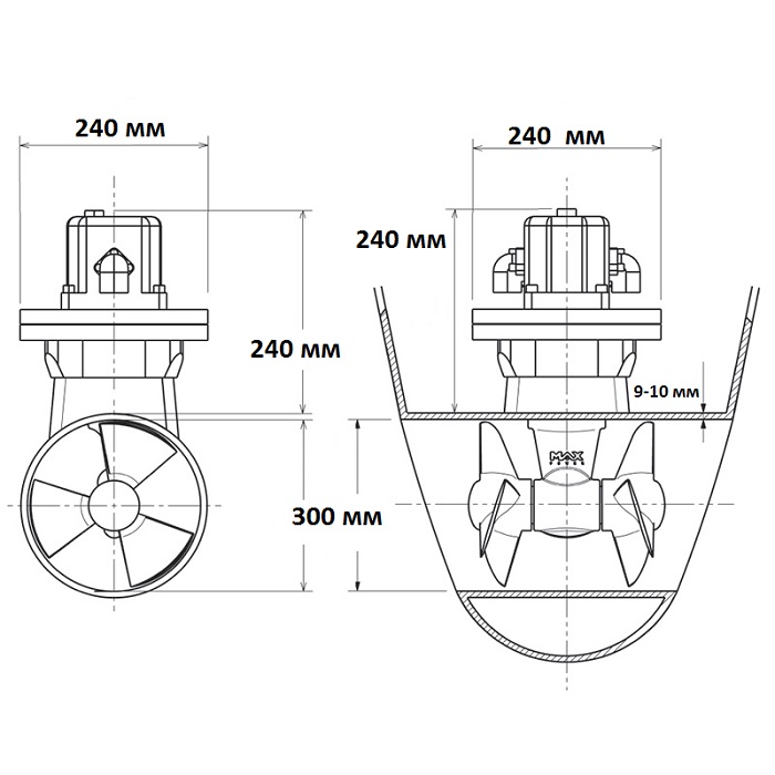 Гидравлическое подруливающее устройство CT HYD 300