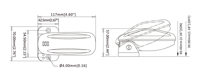Переключатель поплавковый бело-оранжевый (18A)