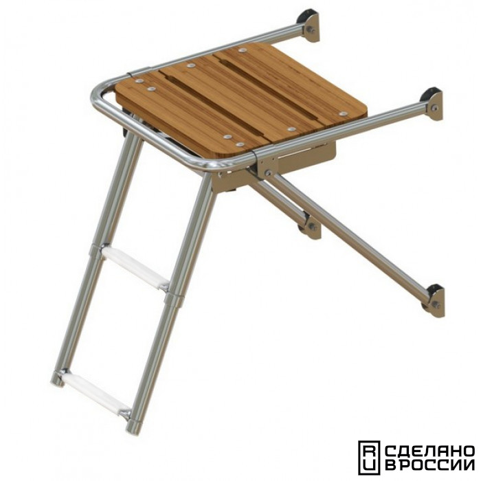 Платформа кормовая с трапом 2 ступени белые