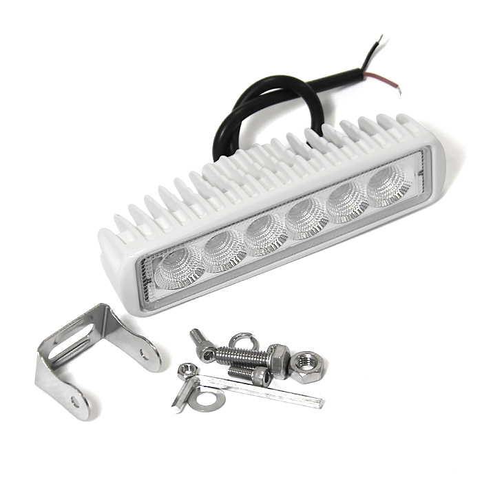 Прожектор палубный светодиодный, прямоугольный, белый алюминиевый корпус