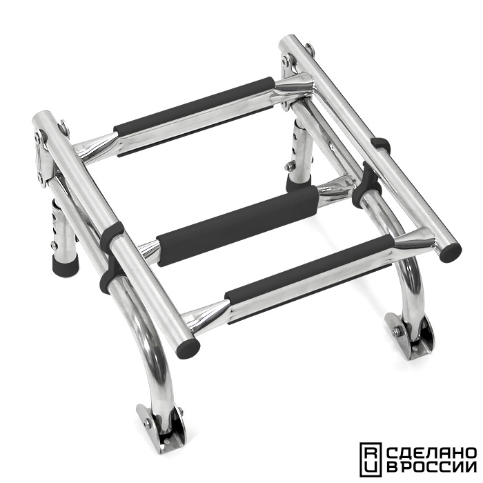 Трап складной с вертикальным креплением, 3 черных ступени (ширина 270 мм.)