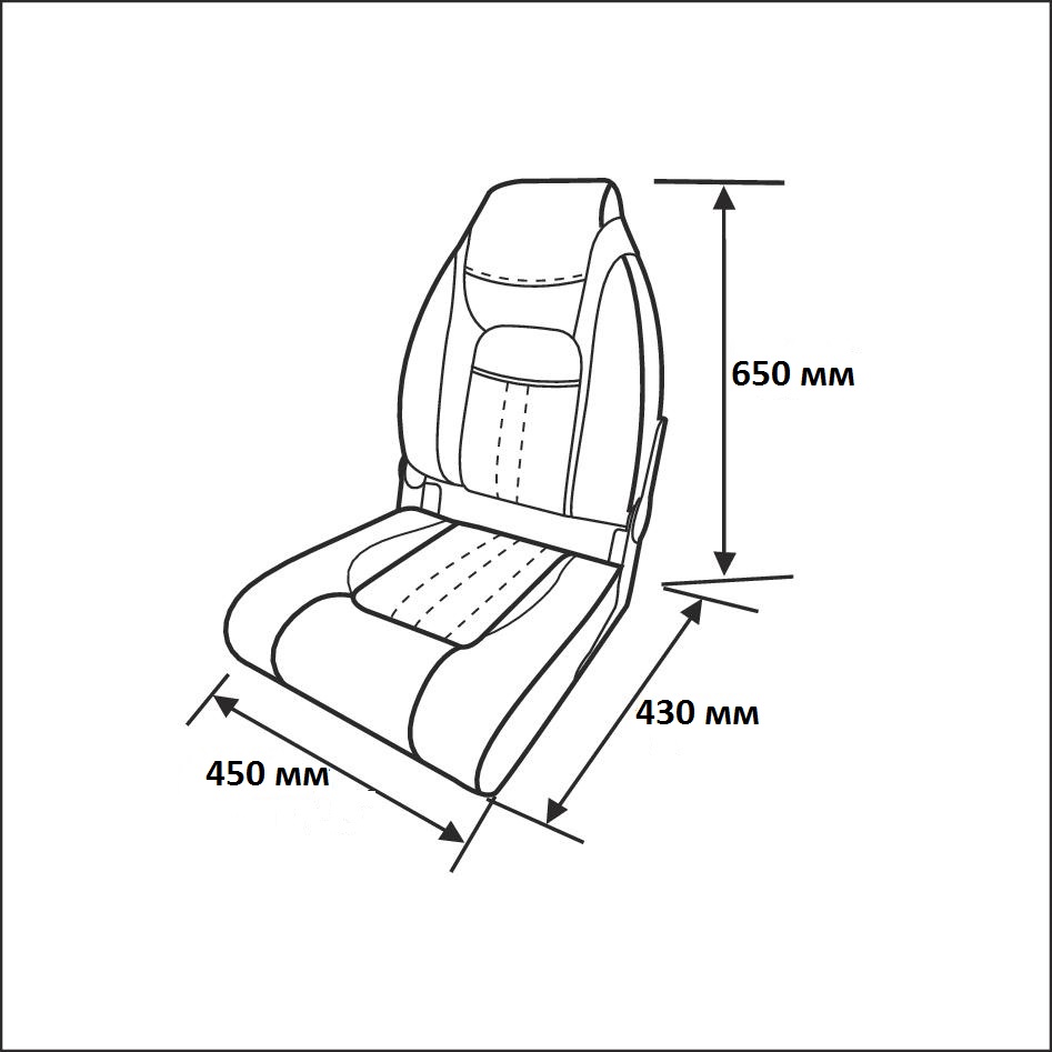 Сиденье мягкое складное Premium Designer High Back Seat, серо-чёрное