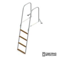 Трап для причальной секции складной, 4 ступени ироко (ширина 400мм.)
