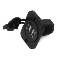 Панель с двойным USB разъемом и подсветкой NEKEKE 12-24V, прямоуг., задняя