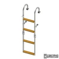 Трап складной с горизонтальным креплением, 4 ступени ироко (ширина 250мм.)