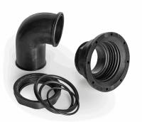 Патрубок заливной 50мм. 90 град, пластик