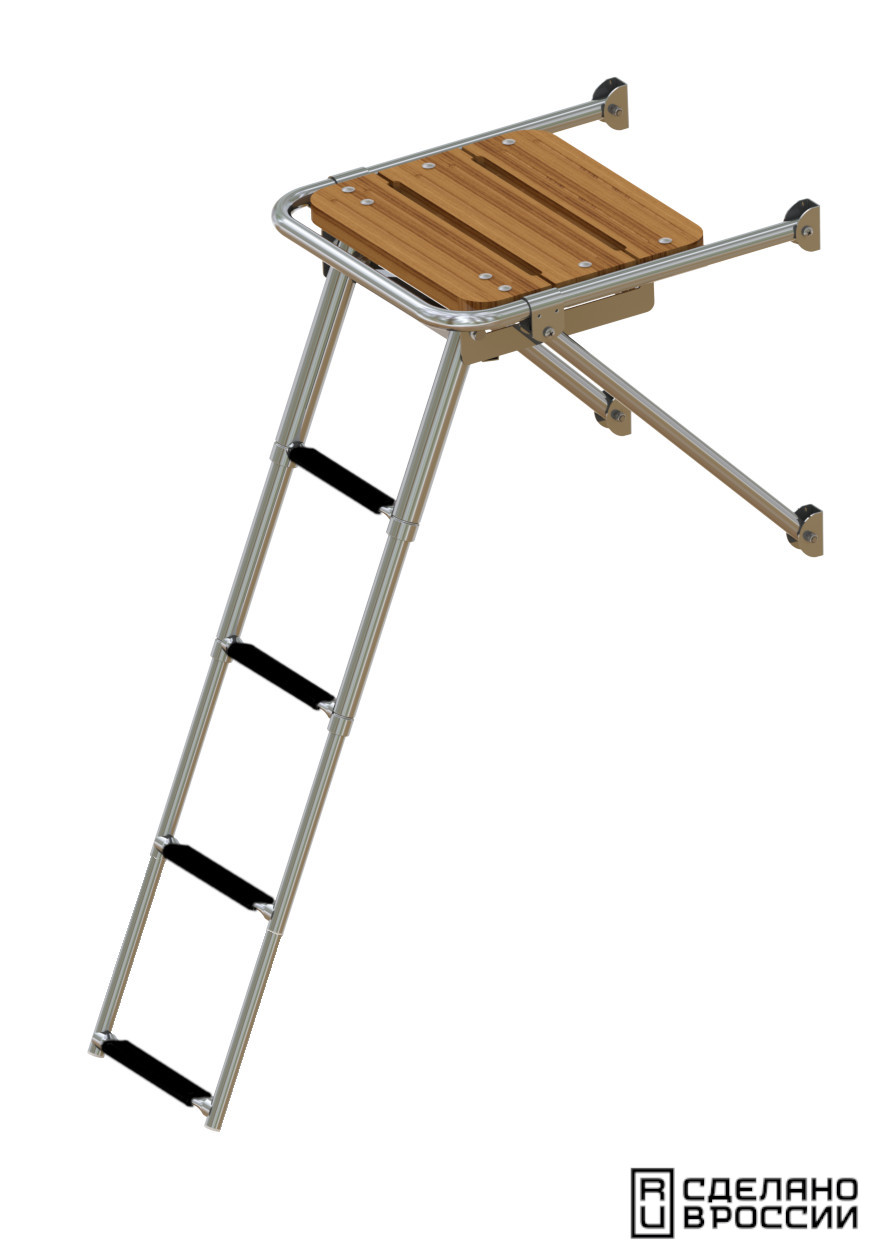 Платформа кормовая с трапом 4 ступени черные