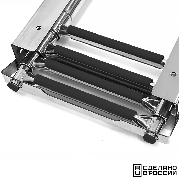 Трап телескопический выдвижной с фиксирующим механизмом, 4 черных ступени (ширина 294 мм.)