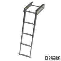 Трап телескопический выдвижной с фиксатором, 4 серая ступени (ширина 278 мм.)