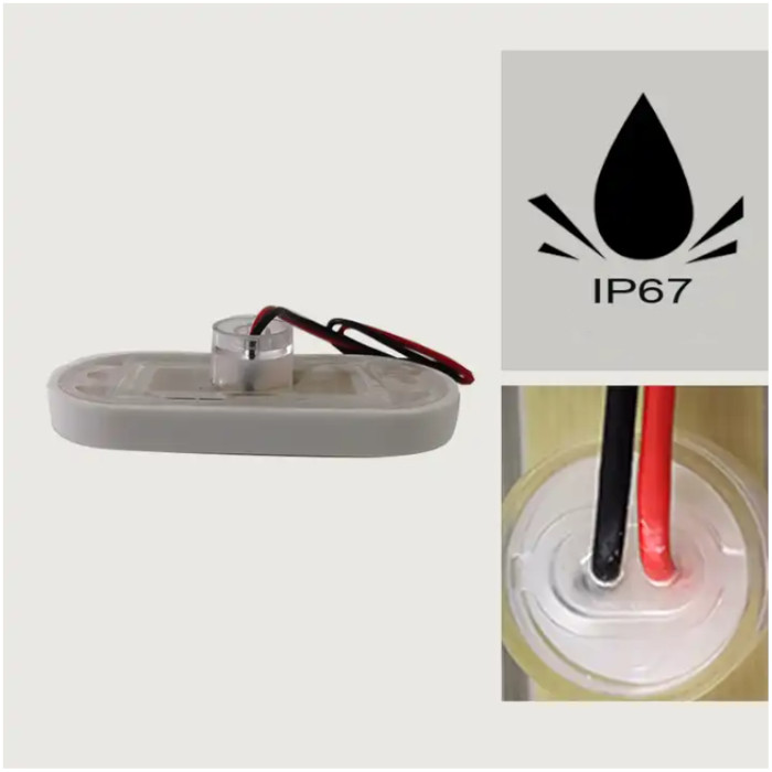 Светильник для подсветки палуб и трапов светодиодный 75х32 мм, синий свет, черный