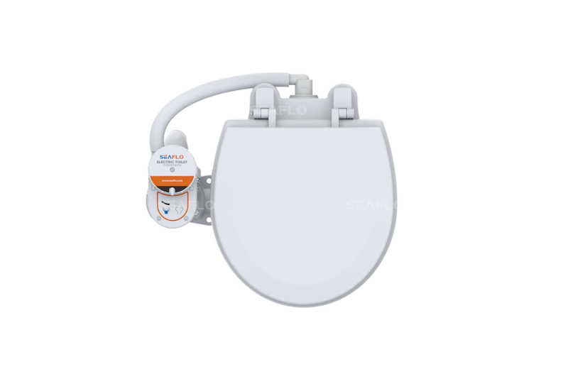 Унитаз судовой керамический с вертикальным насосом 24В (размер компакт)