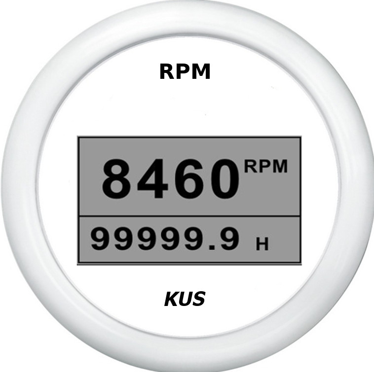 Тахометр цифровой 8000 об/мин со счетчиком моточасов (WW), SR:1-10