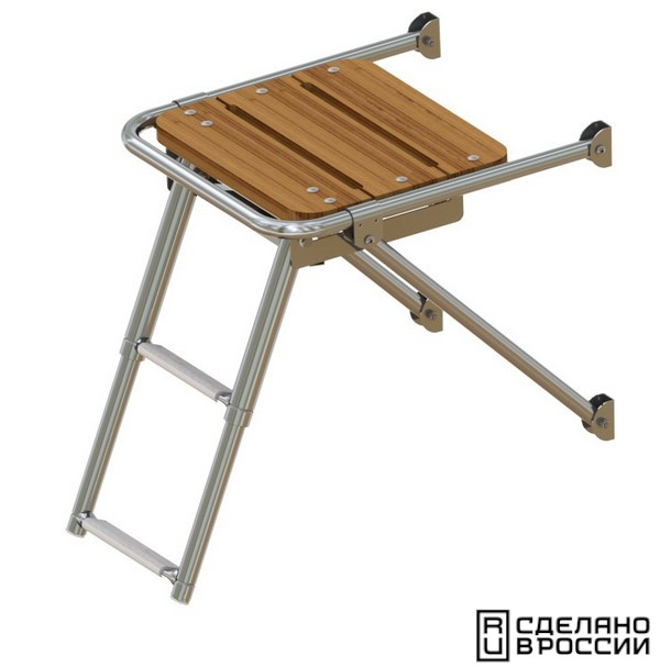 Платформа кормовая с трапом 2 ступени серые