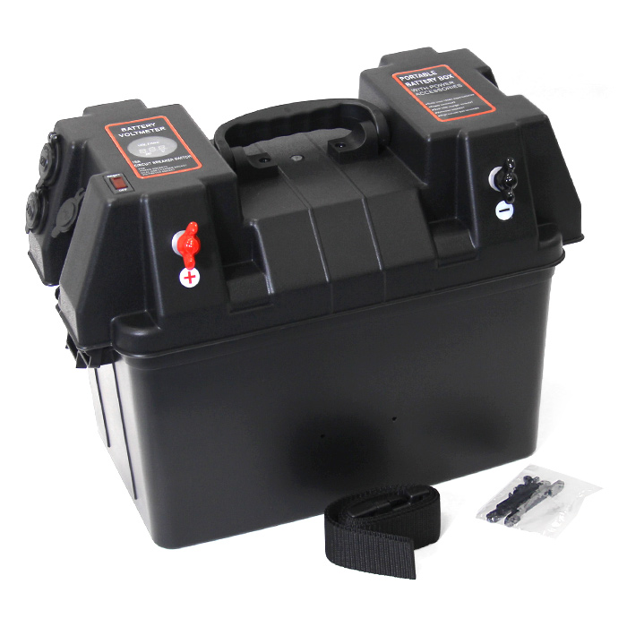 Короб для АБ с панелью индикации и USB зарядкой на два порта 424х306х251