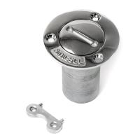 Горловина заливная SUNFINE 38мм прямая с ключом (Diesel), нержавеющая сталь