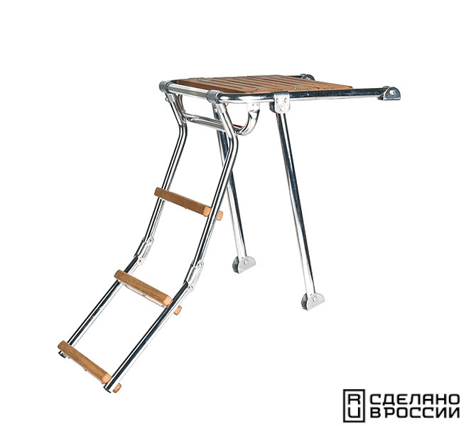 Платформа кормовая с трапом 3 ступени ироко