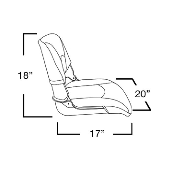 Сиденье мягкое складное Skipper, сине-серое