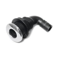 Стакан дренажный угловой SUNFINE 19мм с нержавеющей накладкой, основание пластик