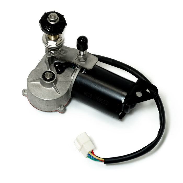 Электропривод стеклоочистителя W.E с адаптером, длина резьбы 50мм, посадка М8-10, 45-50-85-105°, 24В