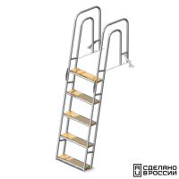 Трап для причальной секции складной, 5 ступени ироко (ширина 500мм.)