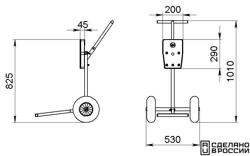 Тележка для ПЛМ (cъемная рукоятка)
