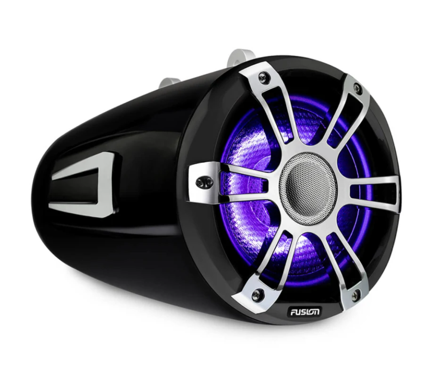 Fusion® Signature Series 3 Marine Wake Tower Speakers – морские динамики 7,7" 280 Вт для вейк-катеров, спортивный хром, с иллюминацией CRGBW