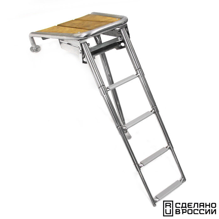 Платформа носовая с трапом 4 ступени серые