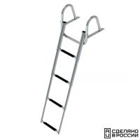 Трап телескопический с поручнем, 4 черных ступени (ширина 350 мм.)