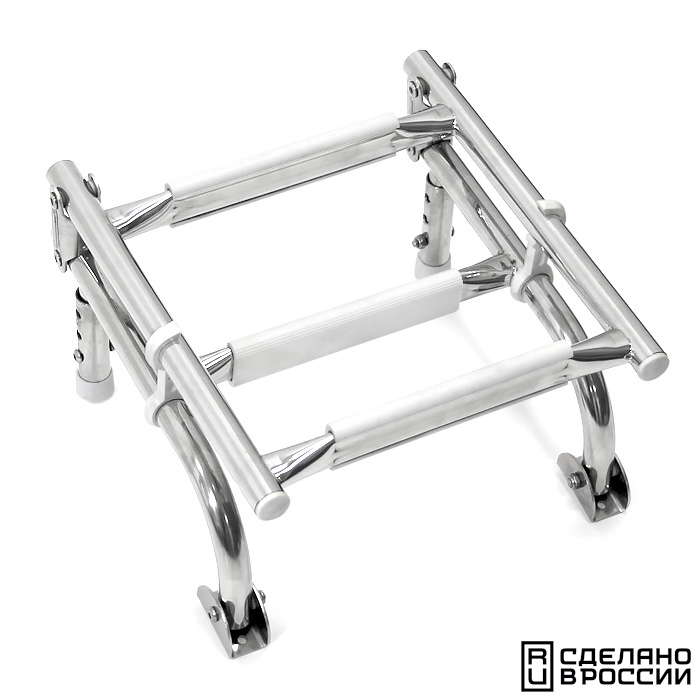 Трап складной с вертикальным креплением, 3 белых ступени (ширина 270 мм.)