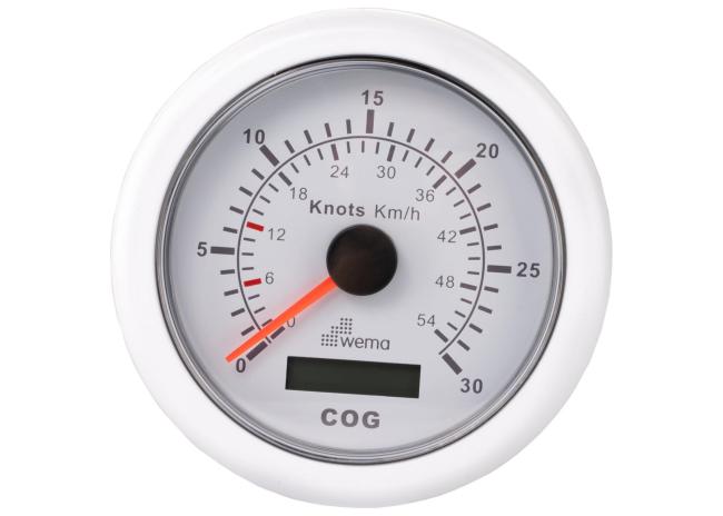 WEMA GPS Speedometer / white / 30 knots