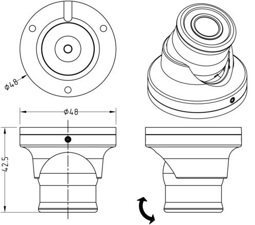 Lowrance MINI CAMERA, FIXED COLOR w/ IR