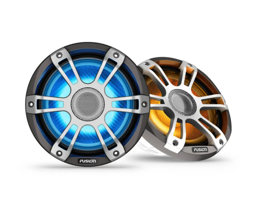 Fusion® Signature Series 3 Marine Speakers – коаксиальные морские динамики «спортивный хром» 8,8" 330 Вт со светодиодной иллюминацией CRGBW