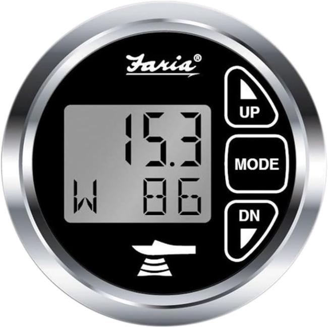 Faria 2" Dual Depth Sounder with Air & Water Temp Transom Mount Transducer - Chesapeake Stainless Steel Black 13752
