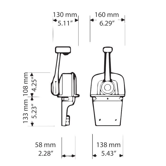 Контроллер горизонтального крепления с тримом, хромированный